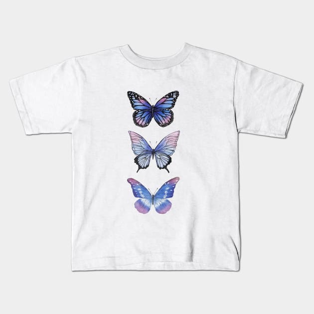 Beautiful Butterflies F Kids T-Shirt by Jean Plout Designs